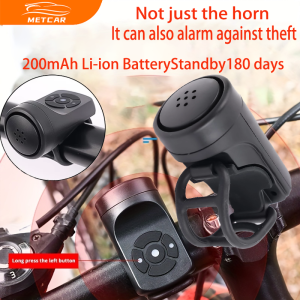 METCARBicycle electronic horn high loudness 4-speed waterproof rechargeable riding safety warning device