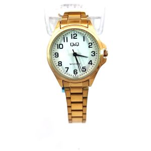 Q&Q C37A-016PY Gold-Tone Classic Arabic Numeral Watch