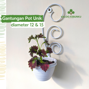 Gantungan Pot Bunga Minimalis model Melengkung ukuran pot 12-15