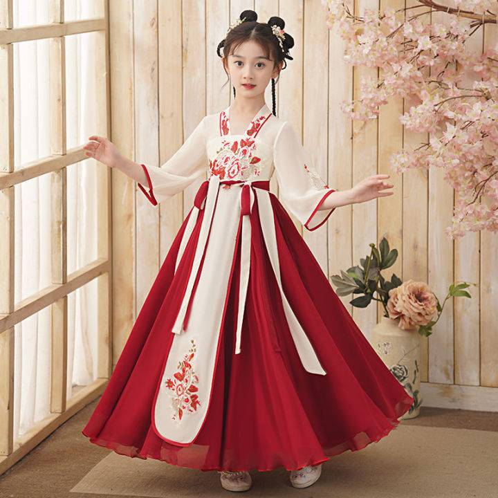 Hooyi Baby Girl's Chinese Dragon Phoenix Qipao Half Sleeve Cheongsam Dress  Princess Birthday Party Costume 4 Red Dargon : Amazon.in: Clothing &  Accessories