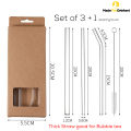 Borosilicate Glass Straw Set : Crystal Clear Sip - Clear Glass Straws, Eco-Friendly &  Reusable Straight & Bent Smoothie Straws comes with Cleaning Brush [Made For Drinkers]. 
