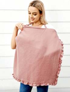 Elegant Linen Ruffle Apron with Button Closure for Kitchen & Dining DD
