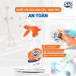 Nước tẩy bồn cầu Sio nước tẩy nhà vệ sinh dạng xịt hương thảo mộc tiện lợi dung tích 750ml - Happy Home 4U