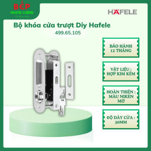 Hafele Bộ Khóa Tay Nắm Cửa Trượt Gỗ 499.65.105 Phù Hợp Độ Dày Cửa 30mm Thiết Kế Oval Hiện Đại Chất Liệu Hợp Kim Kẽm Hoàn Thiện Màu Niken Mờ - CHB