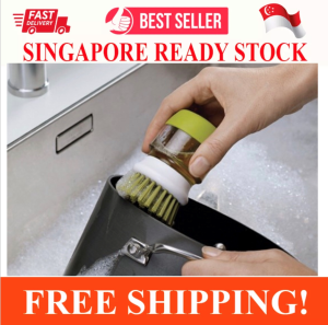 SOAP DISPENSING PALM BRUSH KITCHEN MINI SCRUB BRUSH WITH STAND EASY TO USE KITCHEN CLEANING BRUSH KITCHEN SINK PAN BRUSH