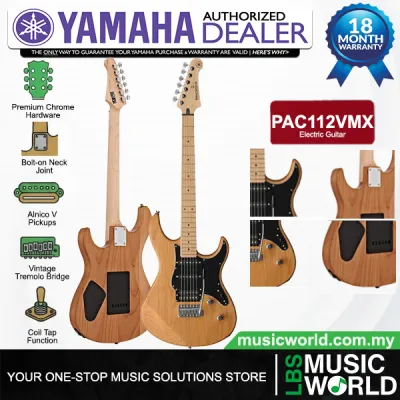 Yamaha PAC112VMX Alder SSH Pickup Electric Guitar Yellow Natural Satin with Pickup and Pickguard