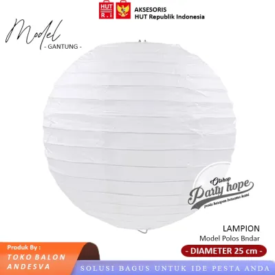 Lampion Gantung Merah Putih / Lampion Bulat Dekorasi Gantungan HUT RI 17 Agustus / Lampion Polos