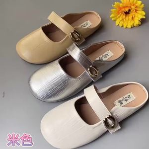 [Free Shipping] Soft-soled closed-toe slippers for women 2026 spring/summer new womens shoes low-heeled comfortable slip-on lazy slippers