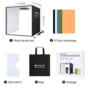 PULUZ 30CM/40CM Photo Studio Light Foldable Photography Lightbox Photo Studio Shooting Tent Soft Kit 6/12 Color Backdrop