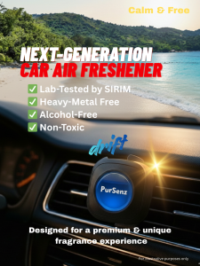 PurSenz Car Perfume Freshener | Long-Lasting Scent | Clip-on for Air Vent PSC002