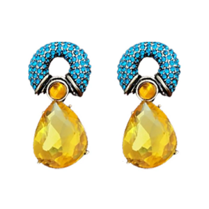 Elegant Alloy Earrings Dazzling Rhinestones Circle And Teardrop Designs Studs For Women Seeking Style And Sophistication