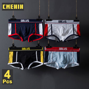 ORLVS 4Pcs 2020 New Cotton Quick Dry Boxer Men Underwear Hollow Mesh Boxers Mens Underpants Boxershorts Breathable Trunks OR193