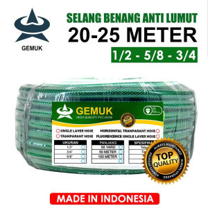 YIKUO Selang Air 20 Meter dan 25 Meter 1/2 5/8 3/4 Inch Selang Air Benang Anti Lumut Selang Cuci Motor Mobil Siram Tanaman Selang Taman Selang Air Kebun