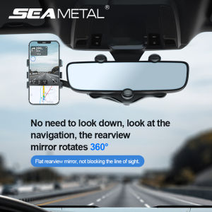 360 Rotating Rearview Mirror Phone Holder Adjustable Car Mount Car Interior Accessories