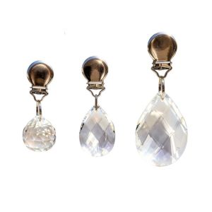 ADAM 4pcs Crystal Kẹp giữ khăn trải bàn loại Công suất lớn Tạ treo rèm Bền bỉ Chống gió Kẹp rèm pha lê Bàn ăn