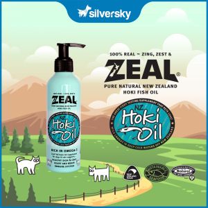 Zeal New Zealand Hoki Fish Oil for Dogs & Cats - Pet Supplement w Rich in Omega-3 Support 225ml