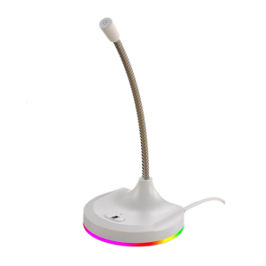 USB Computer Microphone with LED Lighting Microphone Replacement for Conference Gaming Desktop PC Noise Cancellation