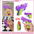 3D Gravity Knife Model Gun Mini 1911 Non-Firing Bullets Toy Gun Jumping Small Radish Knife Decompression Toy Butterfly Knife. 