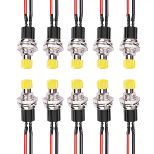 Pack of 10 Sturdy Round Momentary Power Switches Ergonomic Designs for Craft Electronics and Home Devices Daily Use