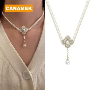 【CANAMEK】 Flower Jewelry Set Women Sweet Elegant Necklace Earrings Ring Sweet Choker Fashion Wedding Jewelry