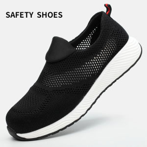 Safety Shoes for Men Work Construction Casual Sneakers Summer Mesh Breathable Lightweight Comfortable Steel Toe Shoes for Women