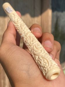 pipa gg asli lokal bulat panjang 16cm model ukiran patra mulus