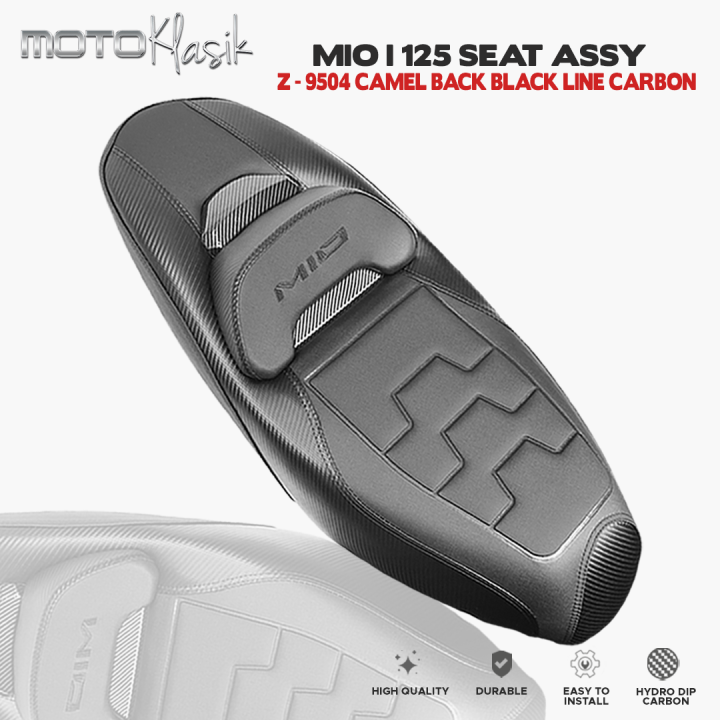 YAMAHA MIO I125 M3 CAMEL BACK SEAT ASSY W/ EMBROIDERED LOGO / BLACK