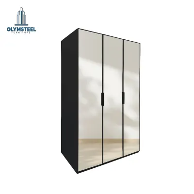 Olymsteel OSW 3P ALVARE Lemari Pakaian 3 Pintu Full Cermin / Lemari Besi Minimalis Modern Full Body Mirror