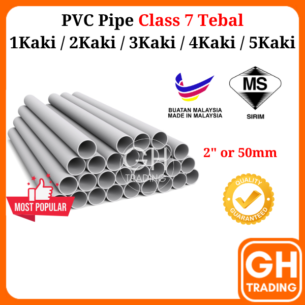 PVC Pipe Big Batang Paip PVC Hitam Paip Air Pvc 50mm 2 inci Class 7 ...