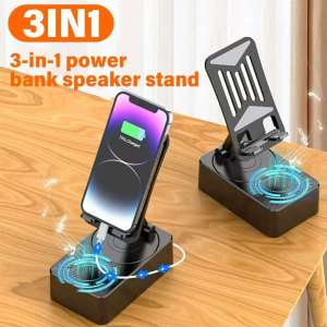 3-in-1 Stand Holder Bluetooth V5.3 Speaker Multifunctional Desktop Live Broadcast Stand Speaker Phone Holder