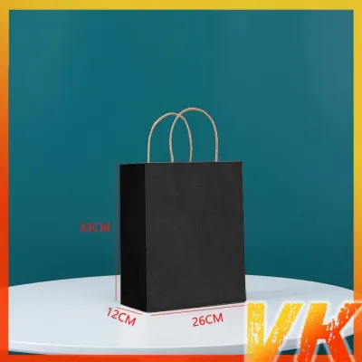 Kraft Paper Bag with Handle Gift Wrapper White Brown Paper Bags Tote Packing Storage Lootbag