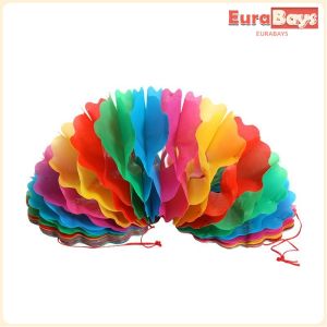 E.B. Rainbow Compression Flower Garland Birthday Party New Year Festival Christmas Decorate Fun Game Gifts