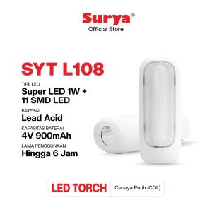 Surya Lampu Emergency + Senter/Lampu SYT L 108 LED Lampu Darurat 1W + 11W SMD LED Super Terang