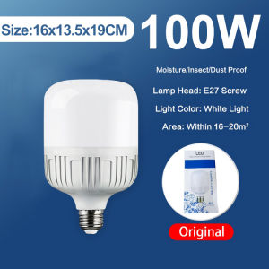 100W/80W/50W/30W/20W/15W E27 Light Led Bulb Lampu White Light Mentol Lamp lampu pasar malam led