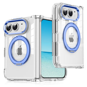 For iphone Duo 5G Case Clear For Magsafe Magnetic Ring Wireless Charging Case For iphoneDuo Hinge Protection Bracket Holder Case