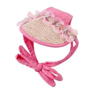Chó thoáng khí Mũ cói che nắng dây đeo điều chỉnh được Bowknot mũ cho chó nhỏ với lỗ tai dùng cho cắm trại đi bộ ngoài trời