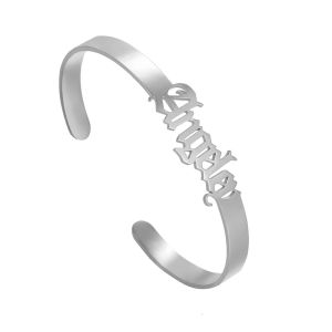 Gl 007 Gelang Nama model font Diploma cuff bisa buat Namamu Sendiri Lapis Emas 24k