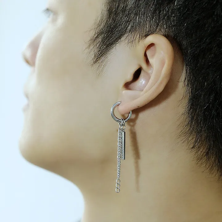 Male on sale chain earrings