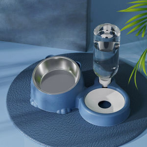 MAODEBEAR 2in1 Automatic Pet Food & Water Feeder Pet Stainless Steel Bowl Bekas Makanan Kucing