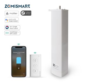 Zemismart Matter over Thread Electric 82 Sliding Curtain MotorSupport SmartThings/Google/Home App Control Smart Curtain System