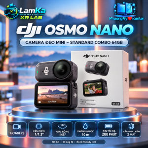 DJI Osmo Nano Standard Combo 64GB – Camera Đeo Mini 4K/60fps – Góc Rộng 143° – Chống Nước 10m
