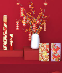 CNY Decoration Set Package Couplet Ang Bao Red Packet Chinese New Year
