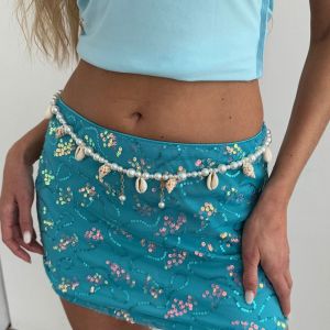STARGOODS Conch Starfish Shell Waist Chain Gold Color Minimalist Bohemian Body Chain Simple Body Jewelry Pearl Waist Chain Women