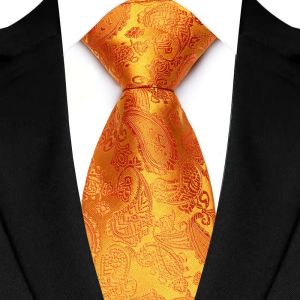 8CM Mens Tie Neckties for Man Classic Jacquard Woven Plaid Striped Floral Orange Brown Neck Ties Neckwear Formal Dress Gravata Corbatas Wedding Party Business