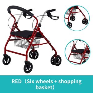 Rollator Adult Walker For Elderly With Foot Rest Heavy Duty For Senior Citizen Medical Trolley