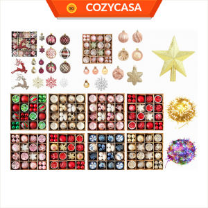 【COZYCASA】2025 Christmas Tree Balls Decorations Ornaments Lights Xmas Tree Star Party Decor