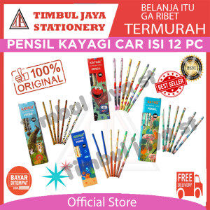 Kayagi Pensil kayu serut 2B 1 pak isi 12 pc Pensil kayu murah berkwalitas aesthetic Pensil karakter lucu murah 1 lusin karakter unicorn milan batik animal fruit chocolate flamingo sea badminton aladin seasame street giraffe bee car fantasy vintage