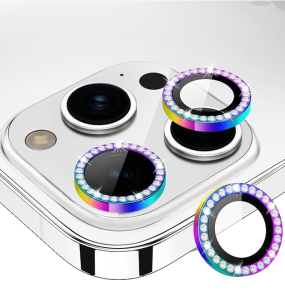 【✅SG LOCAL STOCK🔥】RICHMENTMALL Metal Bling Diamond Ring Camera Lens Protector for iPhone 16/15/14/13/12/11 - 9H Hardness Anti-Scratch HD Clear Anti-Fingerprint Full Coverage Protection