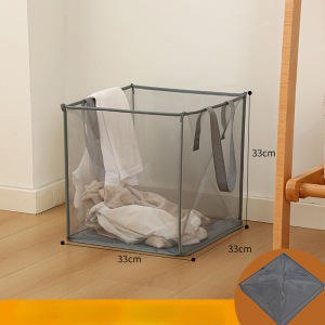Folding Laundry Basket Clothes Toys Mesh Storage Basket Portable Household Laundry Hamper Organizer