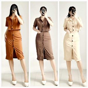 adam Plain  and Printed Top and Front Slit Skirt Terno Set for Women  - fits XS to large - good quality - super kapal ng tela - trending  - 100 percent cotton - mall quality - Top pick  - madaling maubos - trending  - made of imported fabric - affordable